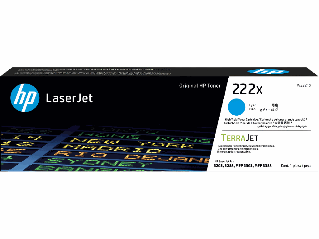 Cartucho de Tóner HP LaserJet 222X Alto Rendimiento Cian (copia)