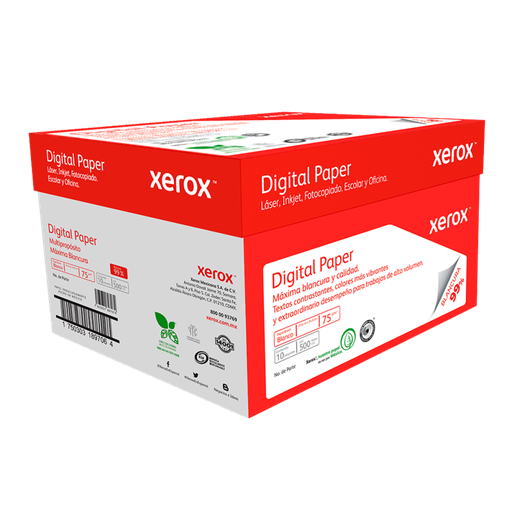 [3M2000 CAJA] PAPEL BOND BLANCO T/CARTA ROJO BLANCURA99% CAJA C/5,000 HOJAS 75G/M2 